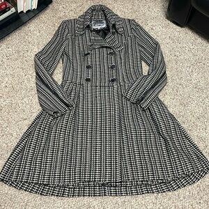 Firetrap tweed long skirted double breasted coat